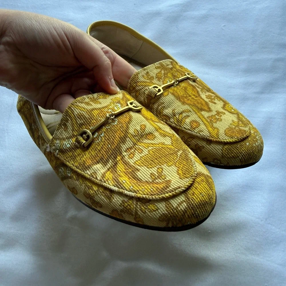 Sam‎ Edelman Loraine Kids Loafers Yellow Floral Horsebit Bit 3M Dressy Girlhood